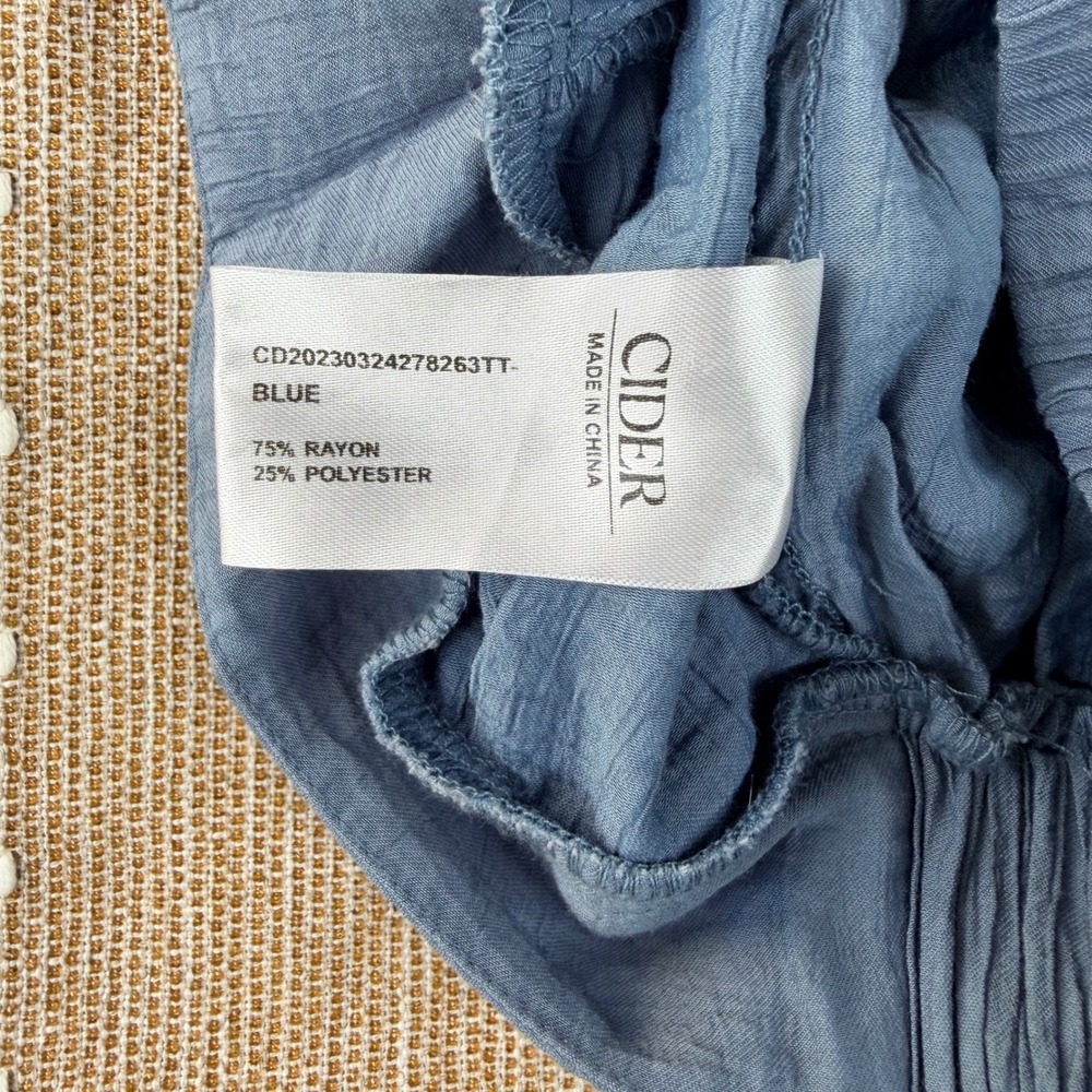 Cider‎ Blue Textured Wide Leg High Rise Pants Small - Picture 8 of 8